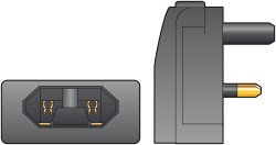 Mercury FCP Fused Euro Converter Plug FCP5AB, Black