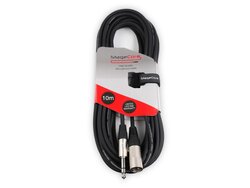 Stagecore Male XLR - 6.35mm Stereo Jack Plug, Professional Audio Cable, Black, 10 Metres