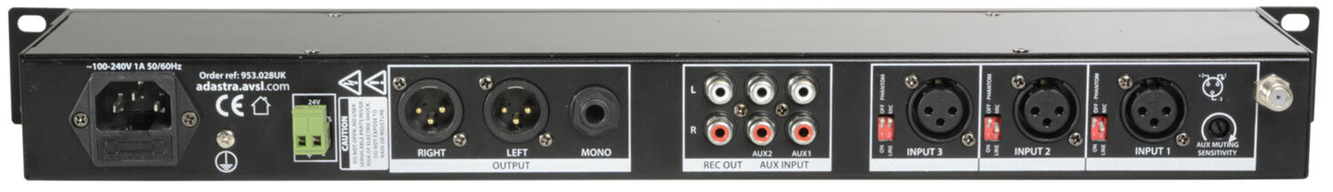 Adastra MM321 Rack Mixer + BT/USB/FM Player MM321, Ex Demo