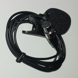 Tie Clip / Lavalier / Lapel Microphone T4 (Four Pins) Microphone QWM LP, Black