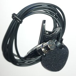 Tie Clip / Lavalier / Lapel Microphone T4 (Four Pins) Microphone QWM LP, Black