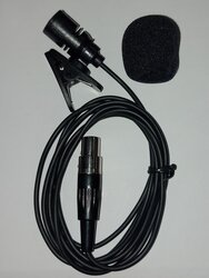 Tie Clip / Lavalier / Lapel Microphone T4 (Four Pins) Microphone QWM LP, Black