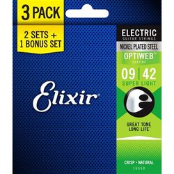 Elixir Optiweb Electric Strings 09-42 16550 Triple Pack