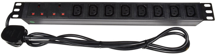 AVSL 1u RACKMOUNT 2uk + 8 IEC POWER SOCKET, 1.8M