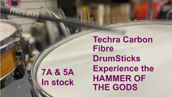Techra Hammer Of The Gods Carbon Drumsticks Pair, 7A