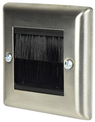 Brush Wall Steel Plate, SILVER, Single Gang, NEW