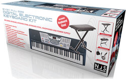 New Jersey Sound 61 Key Full Size Digital Electronic Keyboard Kit Inc. Keyboard Stool