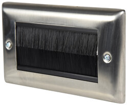 Avlink Brush Wallplate Double / 2G, Steel