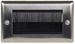 Avlink Brush Wallplate Double / 2G, Steel