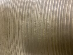 Zildjian 1960's Crash Cymbal, Modified, INK STAMPED - Used, 20"