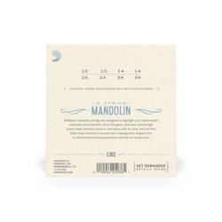D'addario EJ62 Loop End 80/20 Bronze Mandolin Strings, Light, 10-34