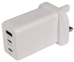 Mercury Super Fast USB Wall Charger Gan, USB-A Port & 2x USB-C Ports
