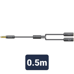 Avlink 3.5mm Stereo Jack Plug To Headphone And Microphone Jack Sockets, Black