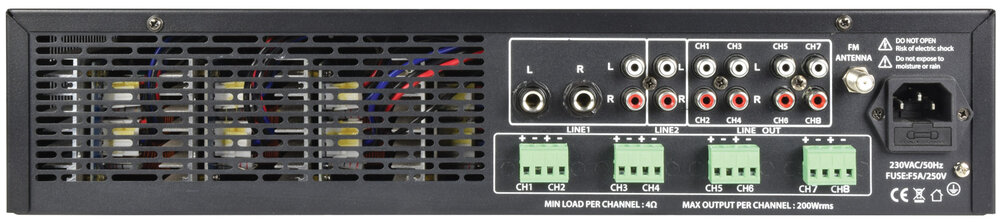 Adastra A8 Quad Stereo Amplifier 8 X 200w, Ideal Pubs / Cafes