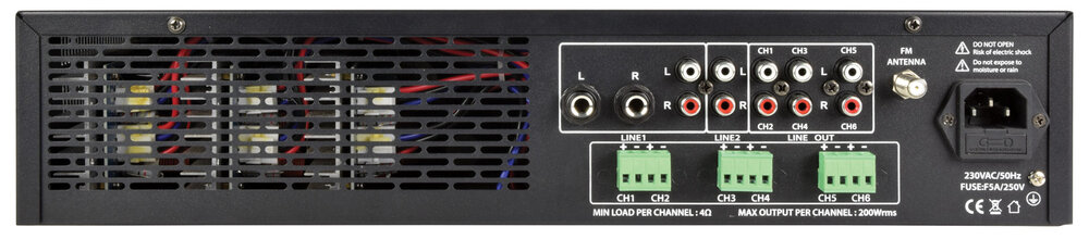 Adastra A6 Tri Stereo Amplifier 6x200w (953.406UK), New Stock