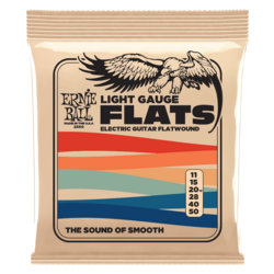 Ernie Ball Light Gauge Flatwound Electric Guitar Strings, 11-50, 2580