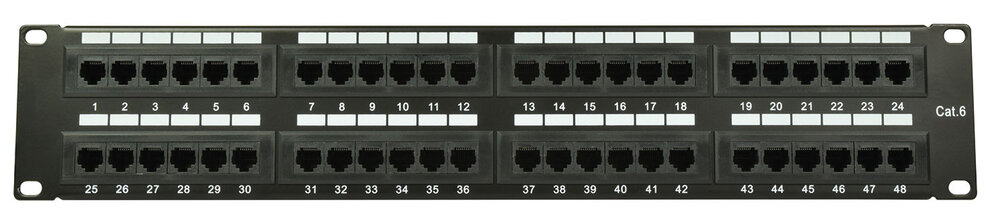 Adastra 48-Port CAT6 IDC Patch Panel 2U + Cable Management CAT6-48IDC 853.002