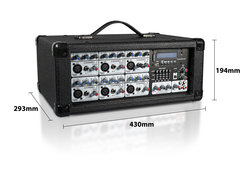Soundlab P648WP 120watt Powered Music Mixer With Effects And Media Player, Black