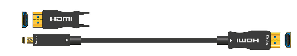 Ultra High Speed 4K UHD Active Fibre Optic HDMI 2.0 Leads with Detachable Plug