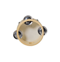 Chord Tambourine, with Parchment Head, 4"