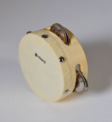Chord Tambourine, with Parchment Head, 4"
