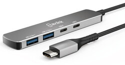 4 Port Ultra-Slim USB3.2 Type-C Hub 500.105UK, Silver