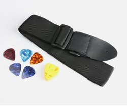 Rock Jam Deluxe Guitar Bag With Pick Holder And Strap, Black and Grey