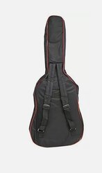 RockJam DGB-02 Padded Acoustic Guitar Bag, Black and Red