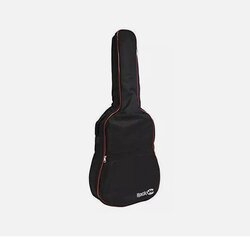 RockJam DGB-02 Padded Acoustic Guitar Bag, Black and Red