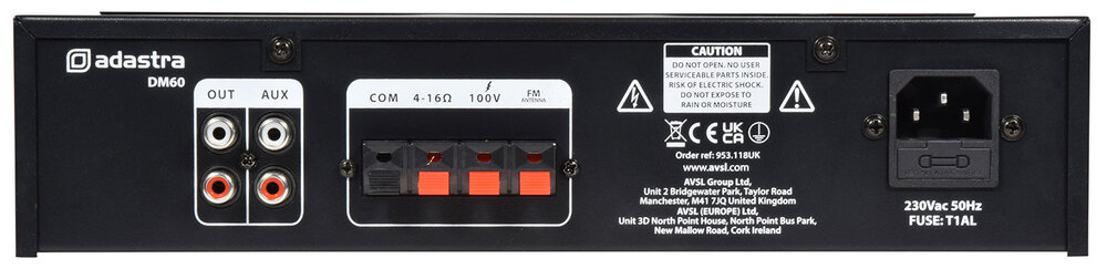 DM-Series Mixer-Amp with USB/FM and Bluetooth 953.118, 60W, DM60