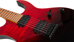 Spira S-450 24 Fret Electric Guitar, TRD Trans Red