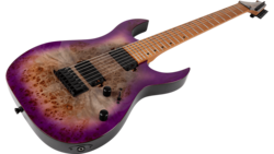 Spira S457 7 String 24 Fret Electric Guitar, TPP Trans Purple