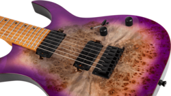 Spira S457 7 String 24 Fret Electric Guitar, TPP Trans Purple