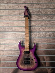 Spira S457 7 String 24 Fret Electric Guitar, TPP Trans Purple