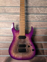 Spira S457 7 String 24 Fret Electric Guitar, TPP Trans Purple