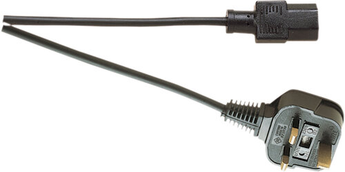 Eagle IEC Mains Lead to 3 Pin UK Plug 10A, Black, 10 Metre Long