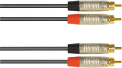 NJS 2 Phono (Rean) to 2 Phono (Rean) Pro Grade Cable, Black, 0.5M