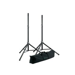 K&M PAIR Speaker Stands Package Inc Bag, 50Kg Capacity, BLACK, 21449