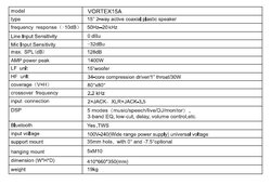 Studiomaster Active Speaker with DSP / Bluetooth, Black, Vortex 15A