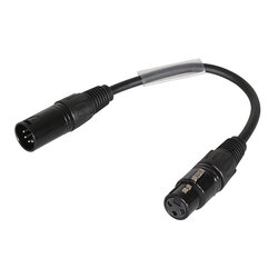 DMX Adaptor Cable, 5 Pin Male XLR 3 Pin Female XLR, Length 0.20m, SCDMX5M-3F