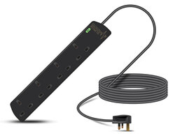 Eagle 4 Way Extension Lead with Neon and Anti Surge 13A, Black, 5 Metre