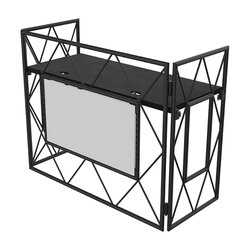 Aluminium Truss DJ Booth C/w VESA TV Mount and Shelf, White