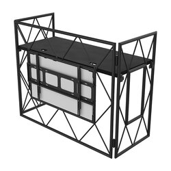Aluminium Truss DJ Booth C/w VESA TV Mount and Shelf, White