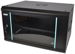 Cobra Metal 19" Rack Cabinet With Glass Door, BLACK CWR-645, 6U 450mm 99201