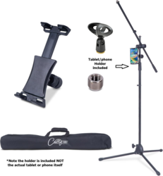 Carry-On Mic Stand Inc Mic Clip/ Tablet/Phone Holder & Bag, Black, BA815012-Z