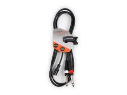 StageCore 1 X 3.5mm Stereo Plug - 2x 6.3mm Jack Plugs Moulded, Black, 1.5 Metres 90430