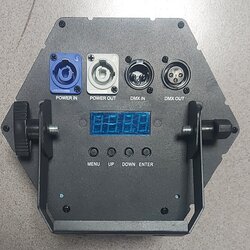 Hex Shaped Retro Amber LED Par, SAMPLE Powercon