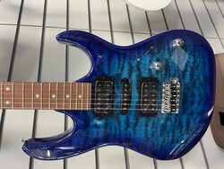 Ibanez GRX Quilted Maple Art Grain Top, Transparent Blue Burst