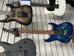 Ibanez GRX Quilted Maple Art Grain Top, Transparent Blue Burst