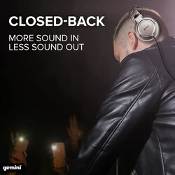 Gemini DJX-500 Professional DJ Headphones, Over-Ear, Wired, 57mm Drivers, Silver